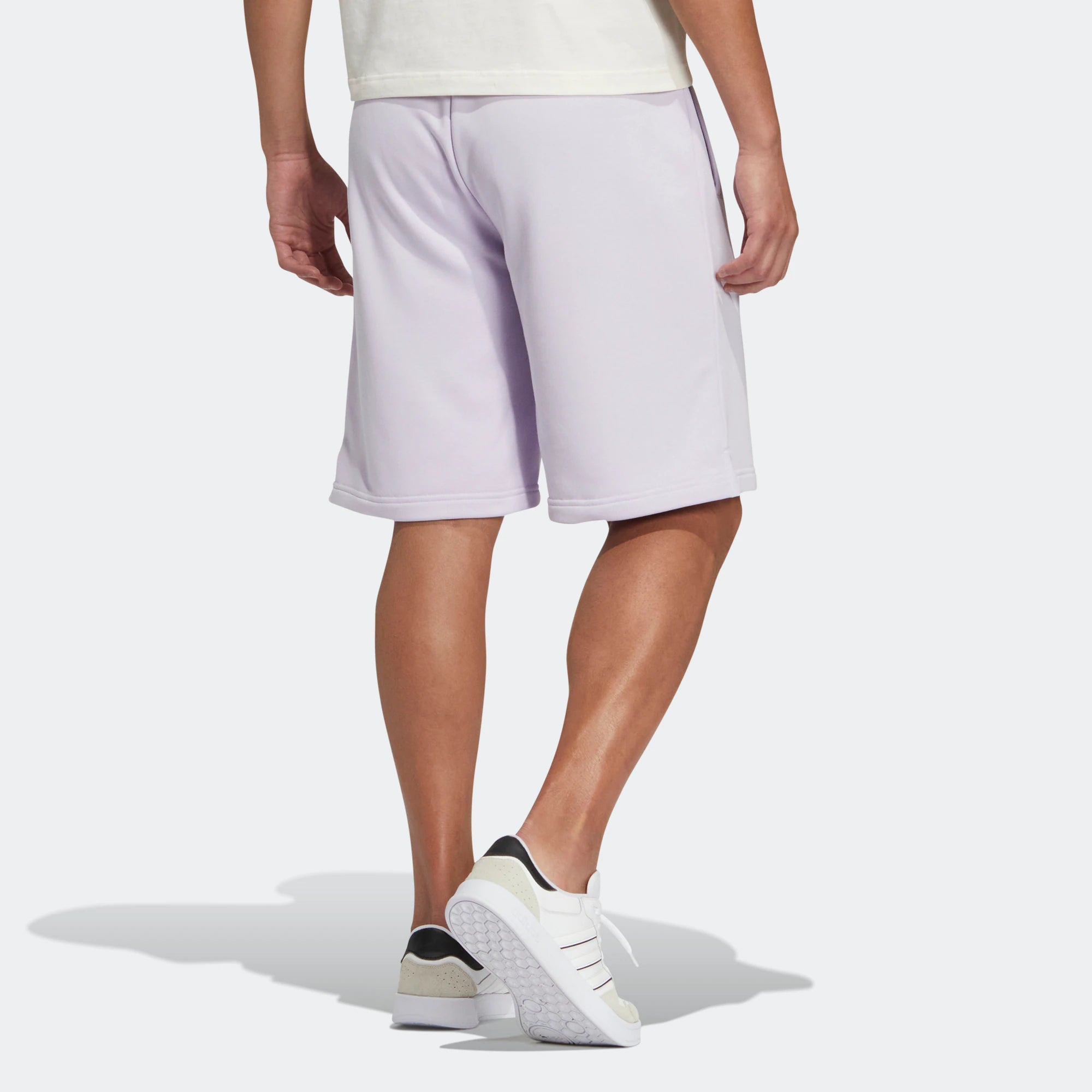 Image of adidas neo Solid Color Lacing Casual Straight Shorts Unisex Purple HS6824