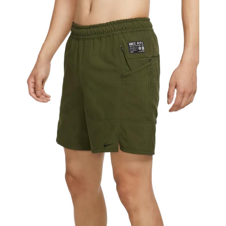 Men's Nike Dri-Fit Solid Color Rear Zipper Pocket Elastic Waistband Straight Sho