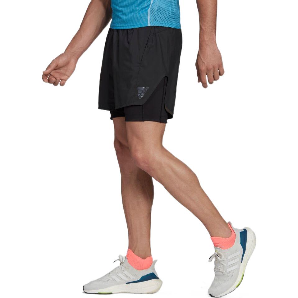 Image of Men's adidas Solid Color Alphabet Printing Elastic Waistband Shorts Black H59931