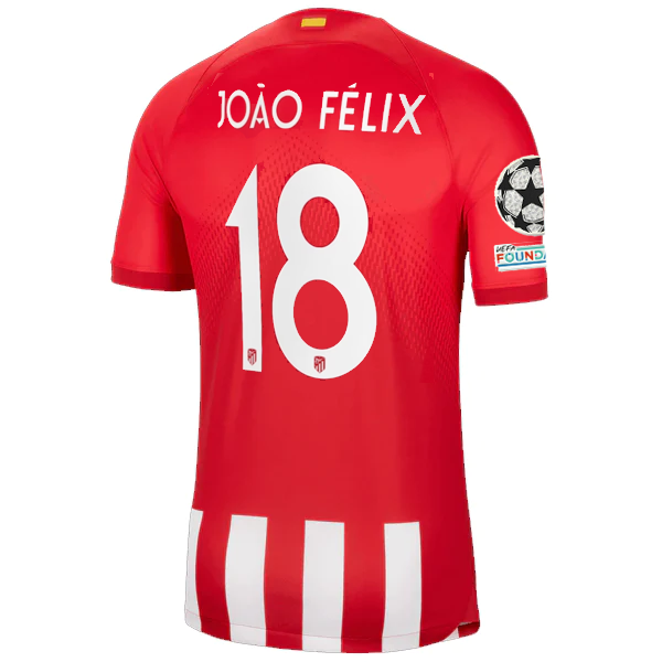 Image of Nike Atletico Madrid Joao Felix Heimtrikot mit Champions League-Aufnähern 23/24 (S