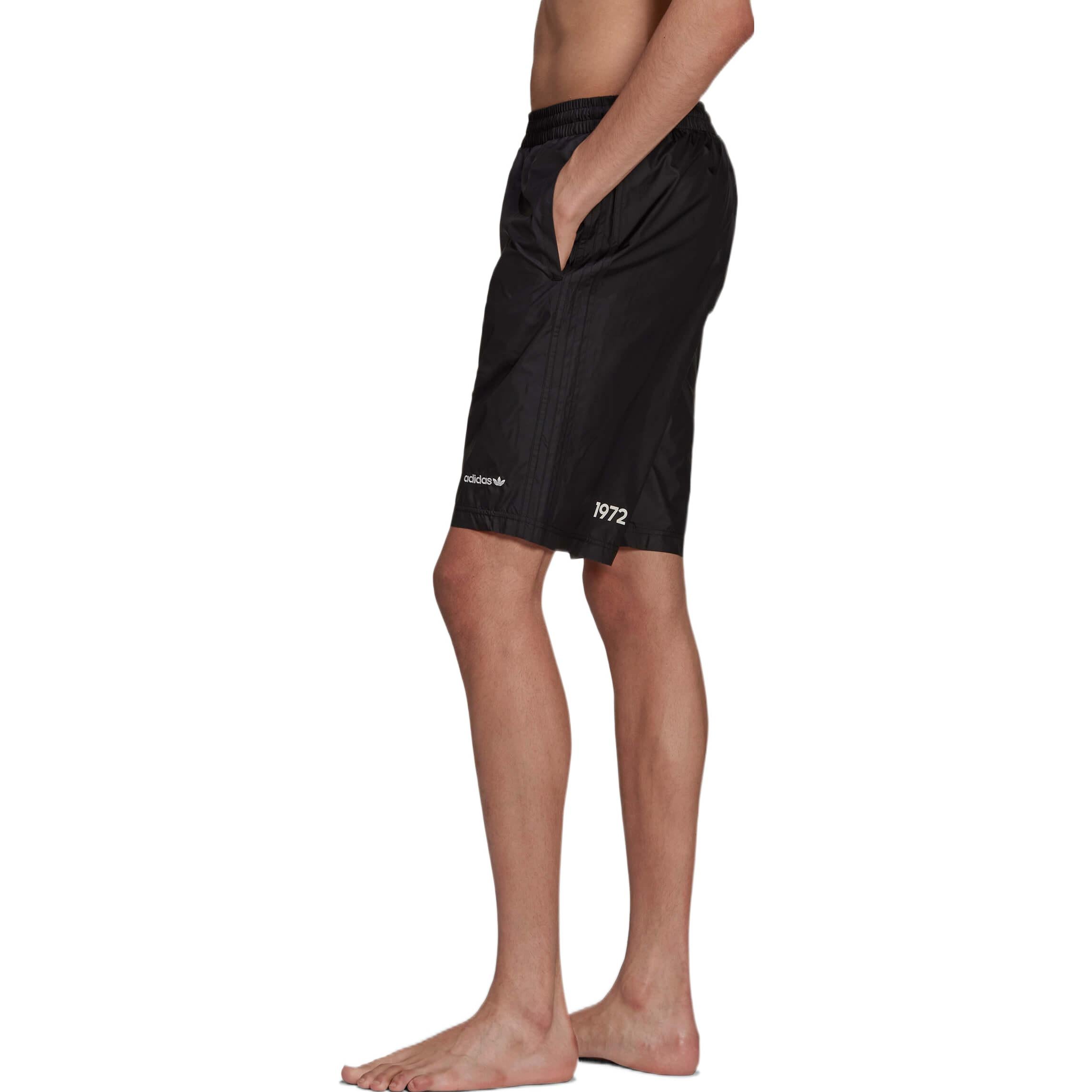Image of Men's adidas Solid Color Sports Alphabet Printing Shorts Black HC7125