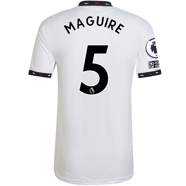 Image of adidas Mancheser United Harry Maguire Away Jersey w/ EPL + No Room For Racism Pa