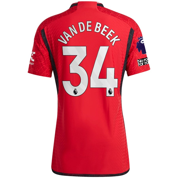 adidas Manchester United Authentic Donny van de Beek Home Jersey 23/24 w/ EPL +