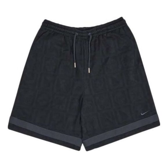 Image of Men's Nike SS22 Solid Color Metallic Zipper Elastic Waistband Lacing Black Short