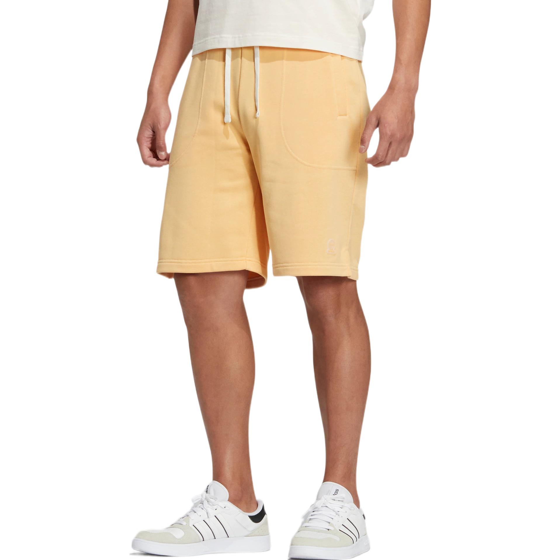 Image of adidas neo Solid Color Lacing Casual Straight Shorts Unisex Yellow HS6825