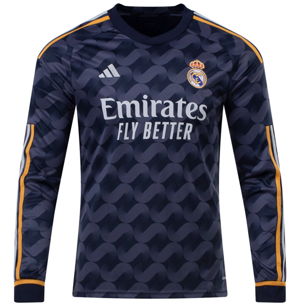 Image of adidas Real Madrid Long Sleeve Away Jersey 23/24 (Legend Ink/Preloved Blue)