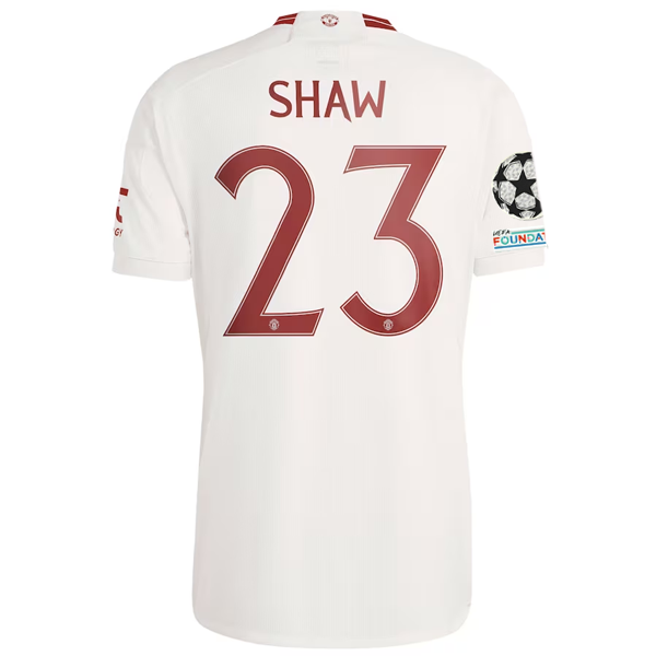 adidas Manchester United Luke Shaw Drittes Trikot mit Champions League-Aufnähern 23/2