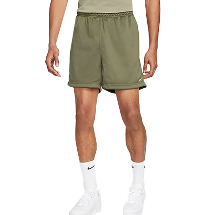 Men's Nike Solid Color Minimalistic Elastic Waistband Logo Medium Olive Shorts D