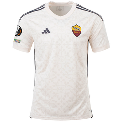 Image of adidas AS Roma Marash Kumbulla Auswärtstrikot mit Europa-League-Aufnähern 23/24 (Beig