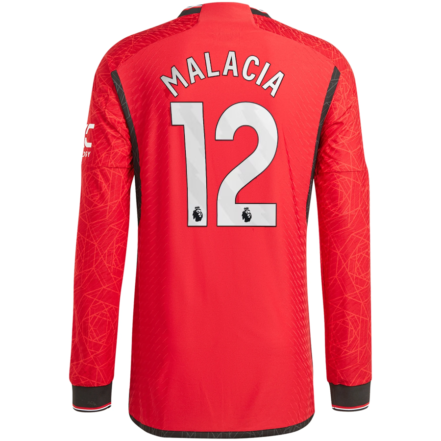 adidas Manchester United Authentic Tyrell Malacia Long Sleeve Home Jersey w/ EPL