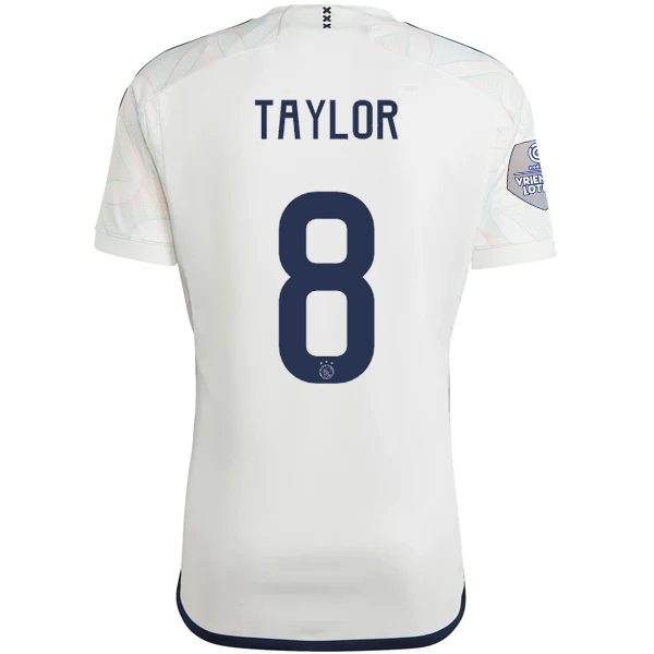 Image of adidas Ajax Kenneth Taylor Auswärtstrikot mit Eredivise League Patch 23/24 (Core Whi