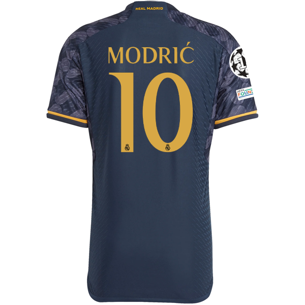 adidas Real Madrid Authentic Luka Modric Away Jersey w/ Champions League + Club