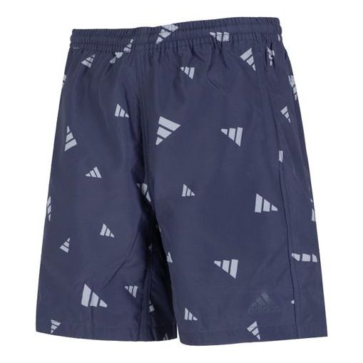 شورت رياضي كاجوال منسوج من adidas M Prsve Board S مطبوع عليه شعار Athleisure بالكامل باللون الأزرق