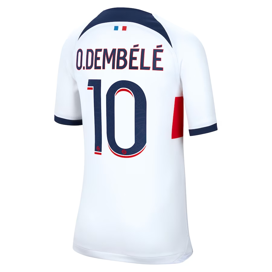 Nike Youth Paris Saint-Germain Ousmane Dembele Away Jersey 23/24 (White/Midnight