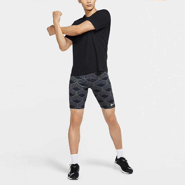 Men's Nike Team Kenya Aeroswift Logo Tight Contrasting Colors Shorts Black CV037