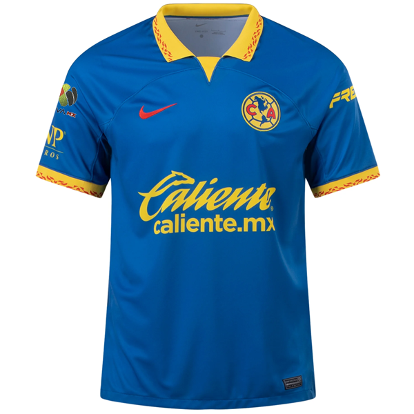 Image of Nike Club America Alejandro Zendejas Away Jersey 23/24 w/ Liga MX Patch (Blue Ja
