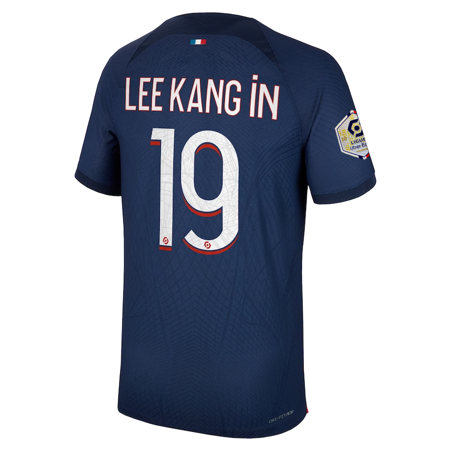 Image of Nike Paris Saint-Germain Authentic Match Lee Kang In Home Jersey w/ Ligue 1 Cham