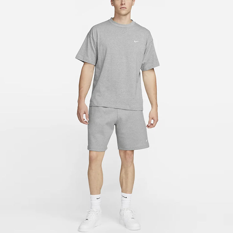 Image of Nike Solo Swoosh Fleece Shorts 'Grey' DV3055-063