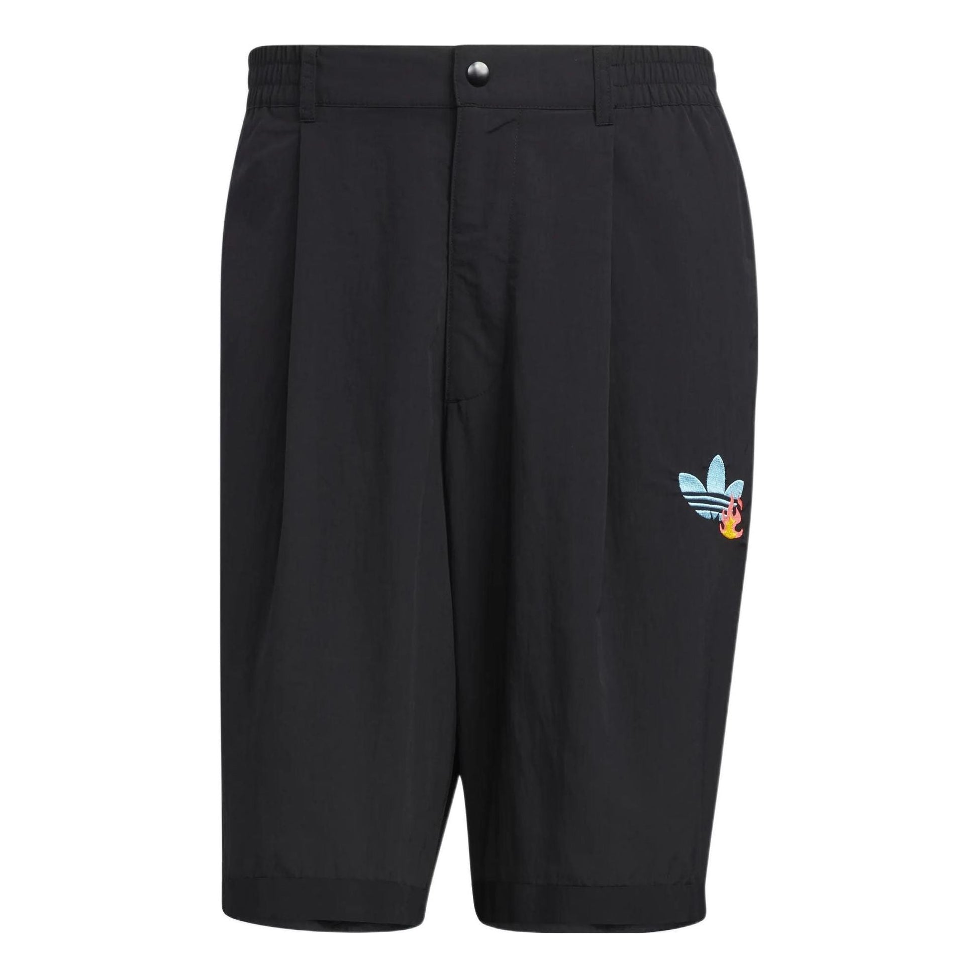 Men's adidas originals Y2K Shorts 2 Solid Color Logo Pattern Straight Sports Bla
