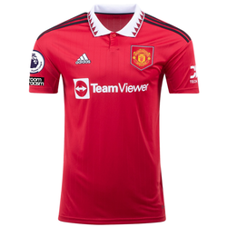 Image of adidas Manchester United Marcus Rashford Home Jersey w/ EPL + No Room For Racism