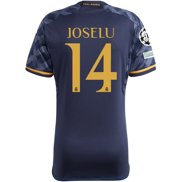 Image of adidas Real Madrid Joselu Away Jersey w/ Champions League + Club World Cup Patch