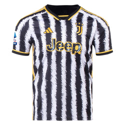 Image of adidas Kostic Juventus Home Jersey w/ Serie A Patch 23/24 (Black/White)