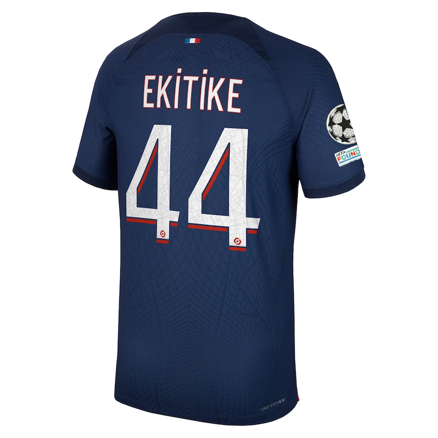 Nike Paris Saint-Germain Authentic Match Hugo Ekitike Home Jersey w/ Champions L