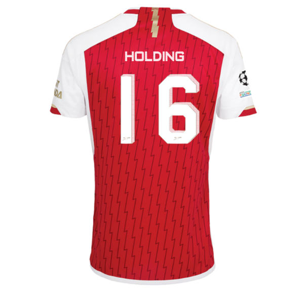 Image of adidas Arsenal Rob Holding Home Jersey 23/24 w/ Champions League Patches (Better