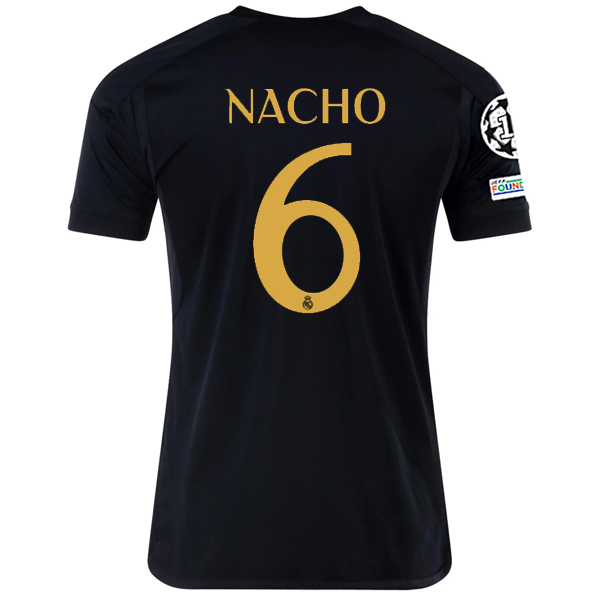 Image of adidas Real Madrid Nacho Fernandez Third Jersey w/ Champions League + Club World