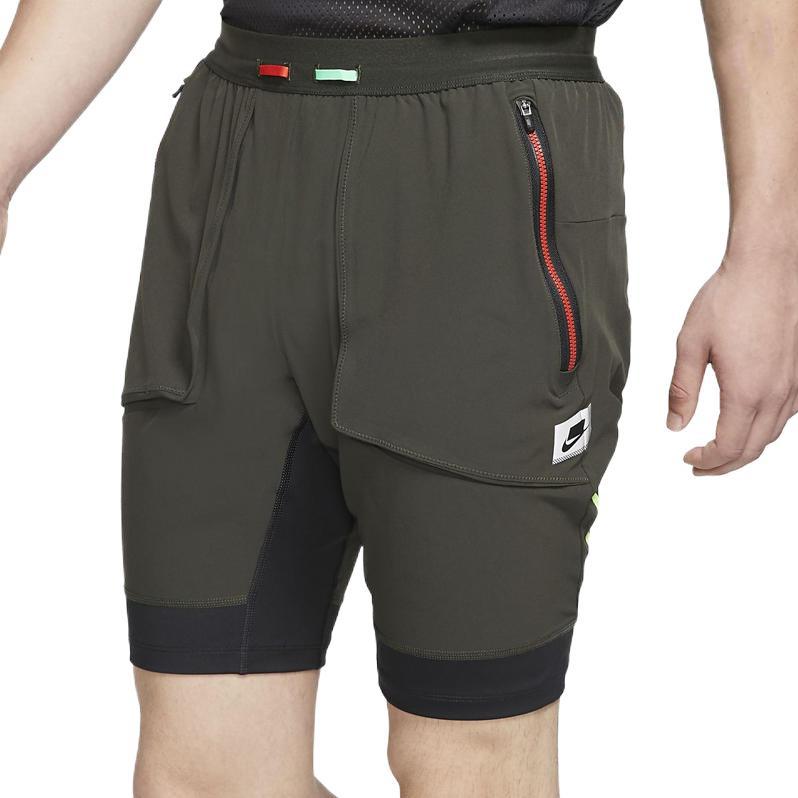 Image of Nike Hybrid Splicing Schnelltrocknende, atmungsaktive Sportshorts für Herren Grün BV5587-355