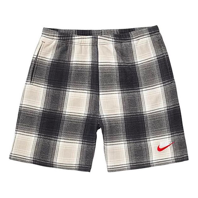 Supreme FW18 Nike Plaid Sweatshort Schwarze Crossover-Shorts Unisex SUP-FW18-537