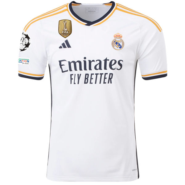 adidas Real Madrid Jesus Vallejo Home Jersey w/ Champions League + Club World Cu