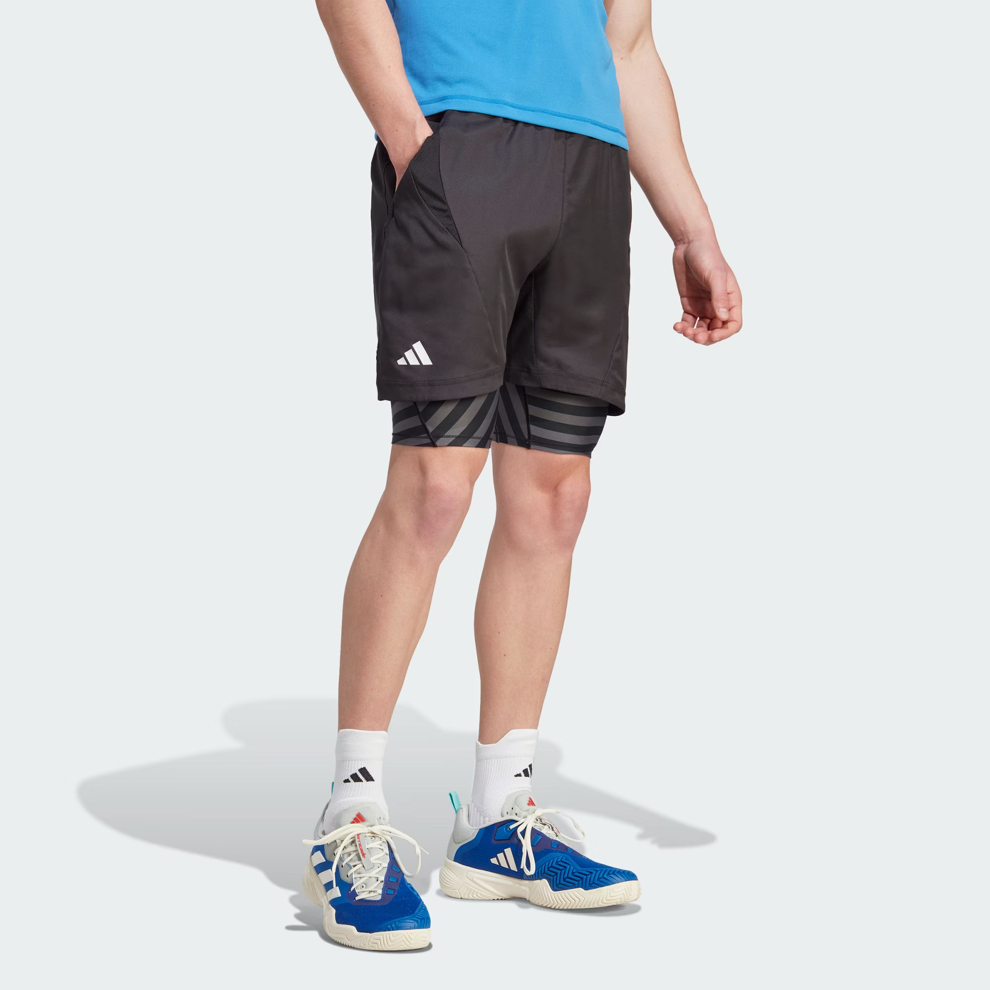 Image of adidas Aeroready Two-in-One Pro Shorts 'Schwarz' IB5493