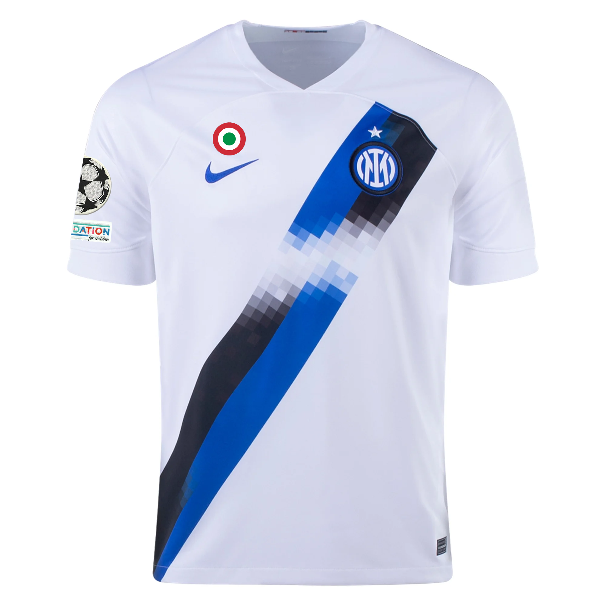 Image of Nike Inter Milan Nicolò Barella Away Jersey w/ Champions League + Copa Italia Pa