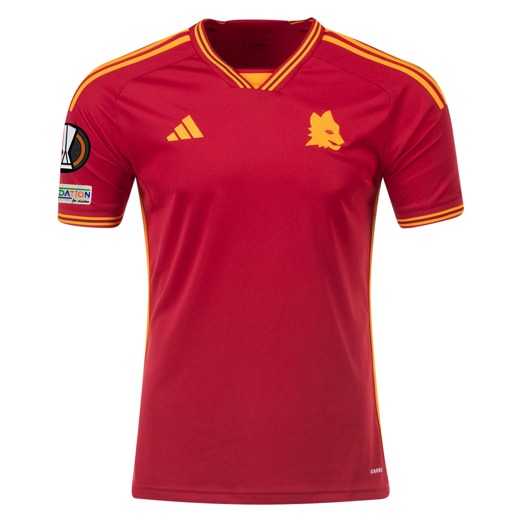 adidas Roma Marash Kumbulla Heimtrikot mit Europa-League-Aufnähern 23/24 (Team Vic