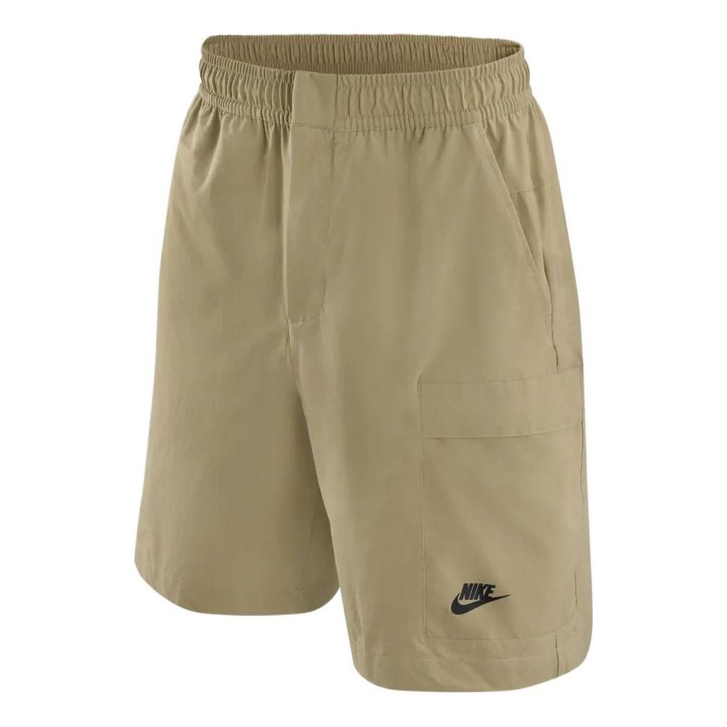 Image of Men's Nike Woven Solid Color Logo Sports Shorts Khaki DM6616-247