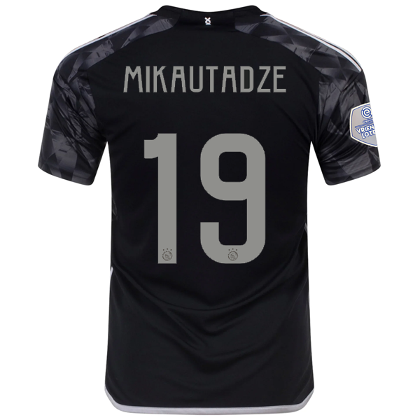 adidas Ajax Georges Mikautadze Drittes Trikot mit Eredivise League Patch 23/24 (Schwarz