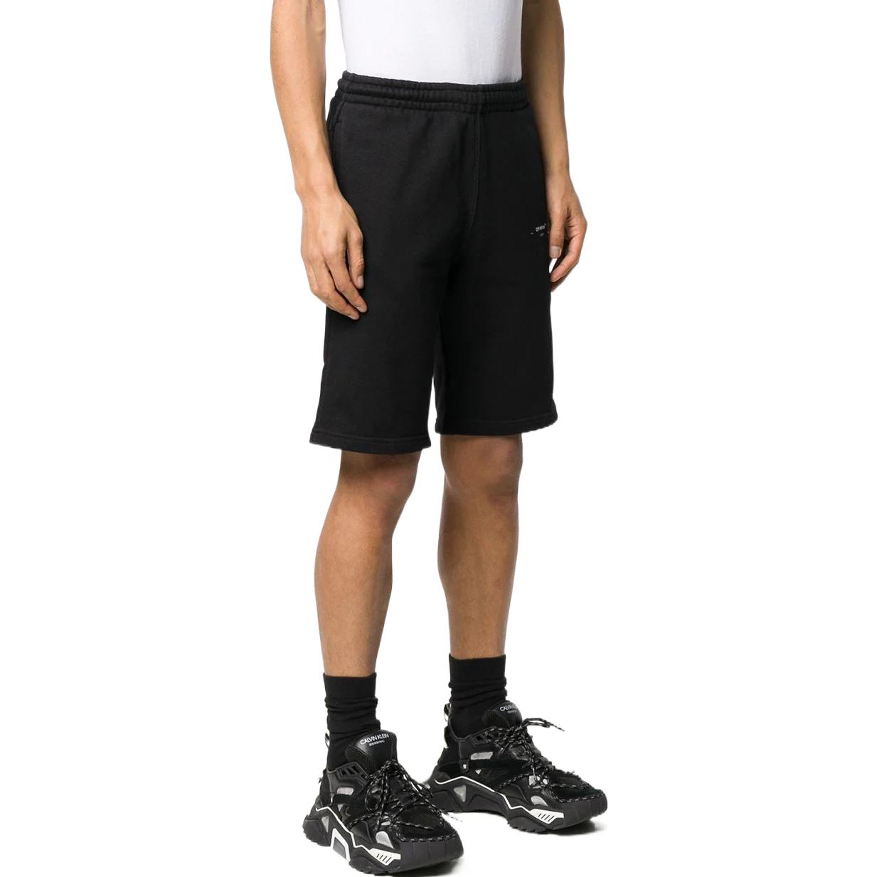 Image of OFF-WHITE Herren-Shorts mit Logo, einfarbig, Freizeit-Version, Schwarz, OMCI006R20D25017100