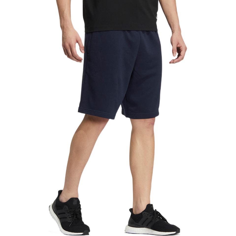 Image of Men's adidas Solid Color Logo Printing Lacing Straight Shorts Blue HS4390