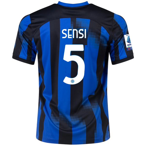 Nike Inter Mailand Stefano Sensi Heimtrikot mit Serie A-Aufnähern 23/24 (Lyon Blau/B