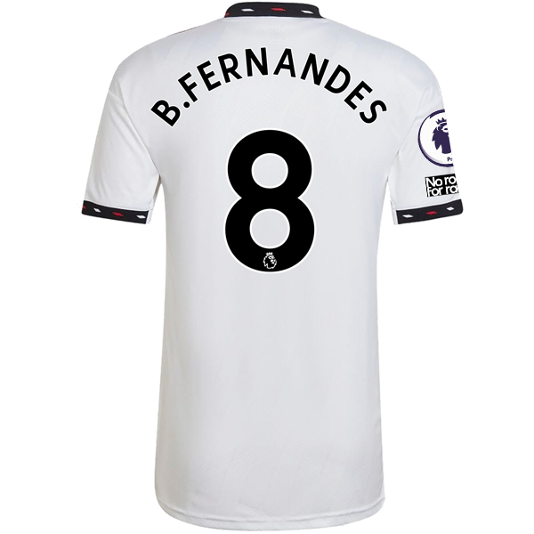 Image of adidas Mancheser United Bruno Fernandes Away Jersey w/ EPL + No Room For Racism