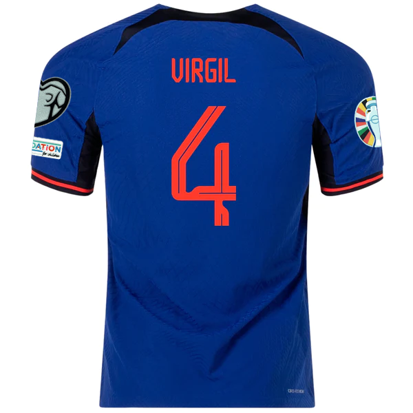 Nike Netherlands Virgil Van Dijk Match Authentic Away Jersey w/ Euro Qualifying