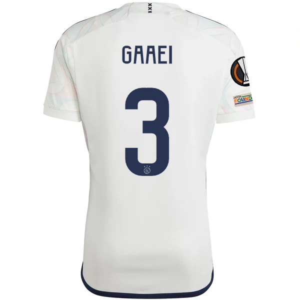 Image of adidas Ajax Anton Gaaei Away Jersey w/ Europa League Patches 23/24 (Core White)