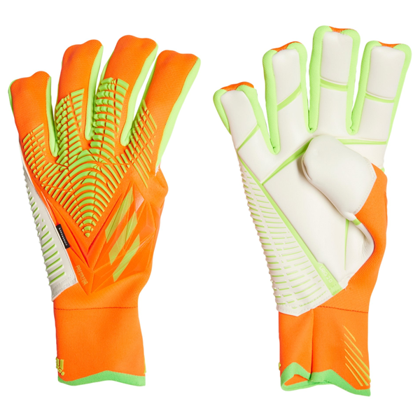 Image of Adidas Predator Edge Fingersave Pro Goalkeeper Gloves (Solar Red/Team Solar Gree