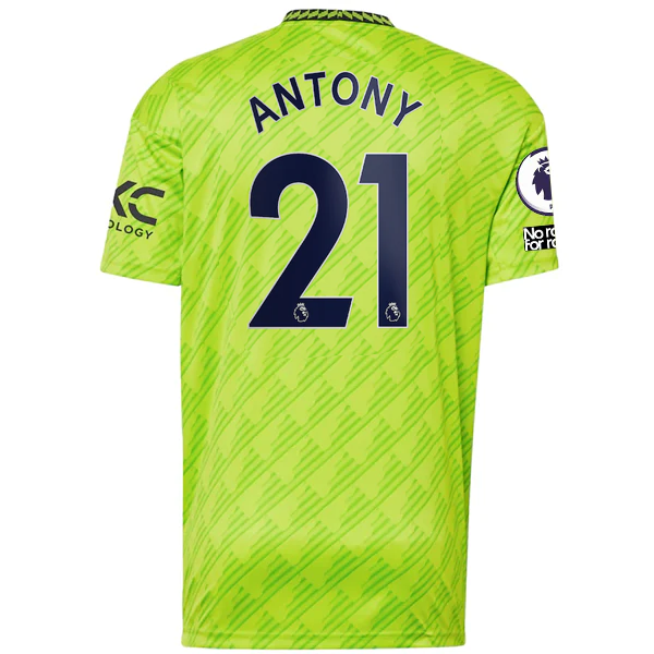 Image of adidas Manchester United Antony Third Jersey w/ EPL + No Room For Racism Patches