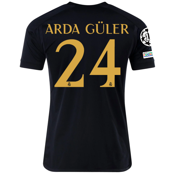 Image of adidas Real Madrid Arda Guler Third Jersey w/ Champions League + Club World Cup