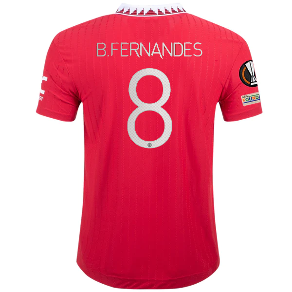 Image of adidas Manchester United Bruno Fernandes Authentic Home Jersey w/ Europa League