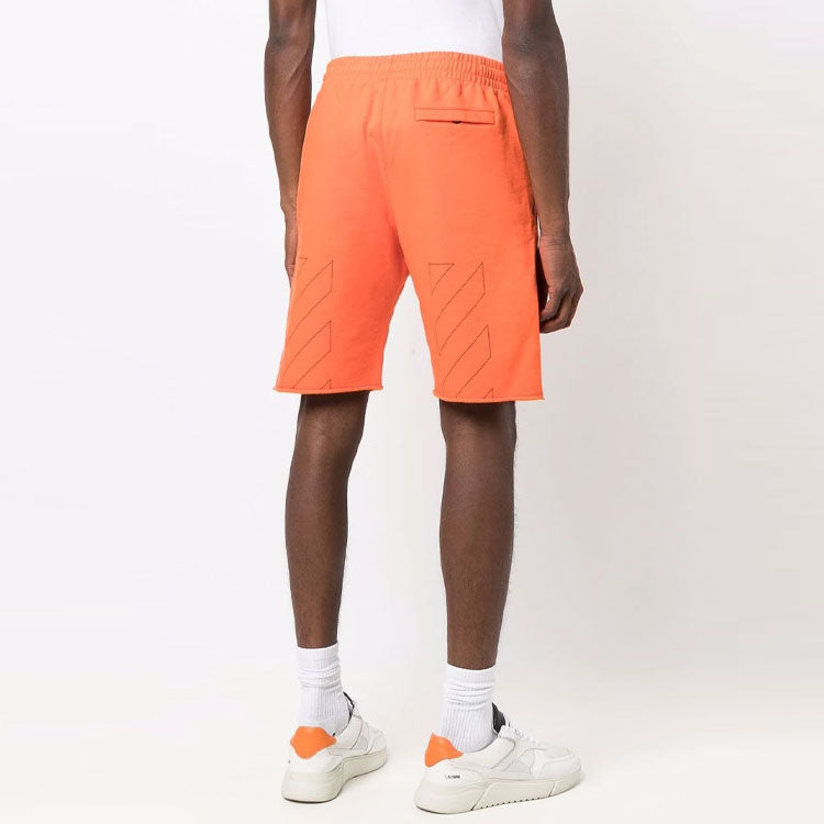 Image of OFF-WHITE FW21 Logo Sports Shorts Ordinary Version Orange OMCI006F21FLE0022010