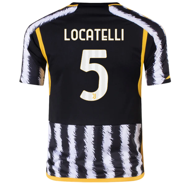 Image of adidas Youth Juventus Locatelli Home Jersey 23/24 (Black/White)
