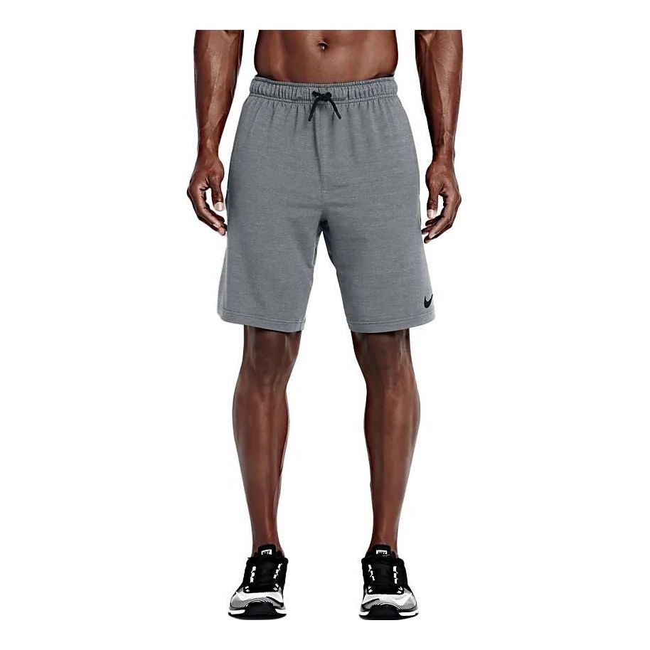 Image of Nike Dry Fit Fleece Training Shorts 'Cool Grey Black' 817418-065